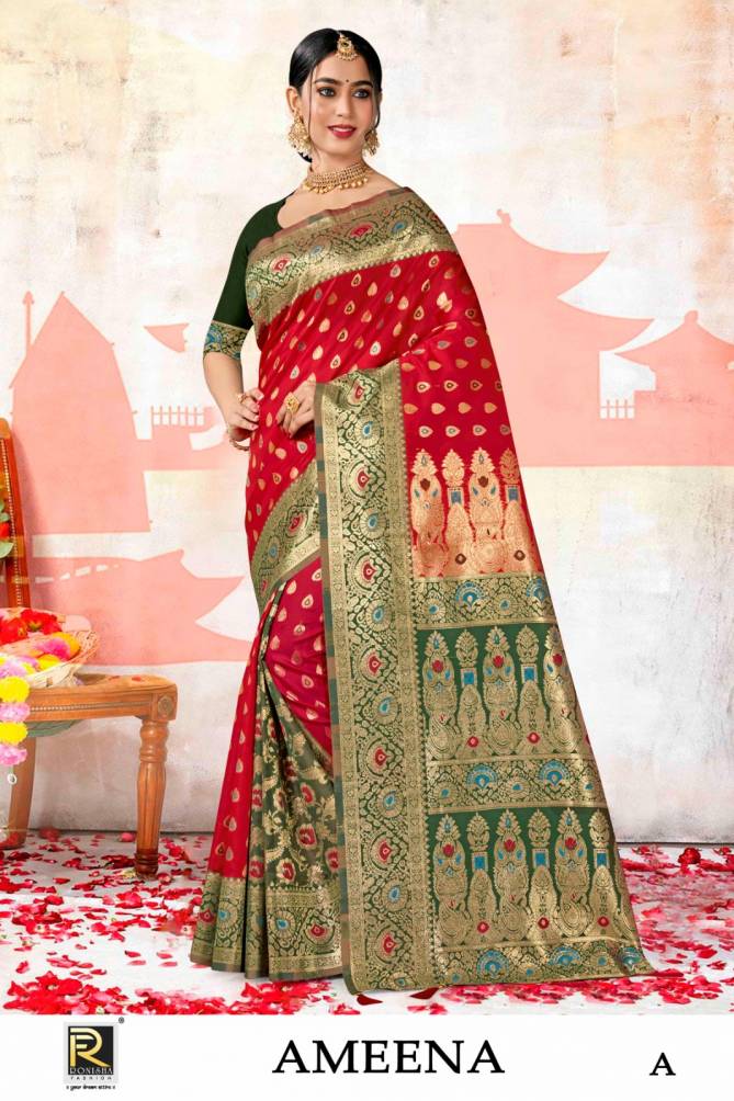 Ameena By Ronisha A To F Designer Banarasi Silk Sarees Wholesale Shop In Surat
